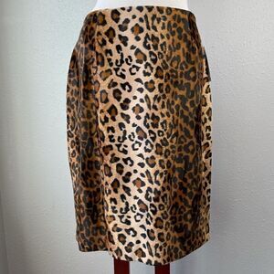 NWT INC Leopard Print Velour Skirt Size 10